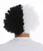 Siyah Beyaz Kıvırcık Afro Bonus Peruk Taraftar Bonus Saç thumbnail 2