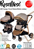 Rose Mose 605 Canopy Çift Yönlü Travel Sistem Bebek Arabası Puset Yeni Doğan Set - 4