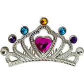 Gümüş Renk Taraklı Model Prenses Kraliçe Tacı 1 No 12x7 cm thumbnail 3