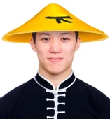 Uzak Doğu Asyalı Çin Japon Şapkası Sarı Renk thumbnail 1