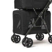 Zampa Tsunoda 2 Katlı Kedi Köpek Arabası Siyah - Konforlu ve Katlanabilir - 4