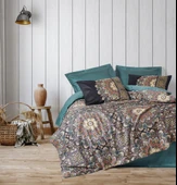 Çift Kişilik Saten Nev Takımı Ornate Petrol thumbnail 1