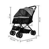 Zampa Nova BL08 Pembe Kedi Köpek Arabası - Katlanabilir, Çelik Gövdeli, 20 Kg Taşıma Kapasiteli - 2