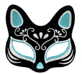 Siyah Renk Süet Kaplama Üzeri Gümüş Mavi Simli Kedi Maskesi 17x14 cm thumbnail 4