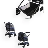 Zampa Nova BL08 Pembe Kedi Köpek Arabası - Katlanabilir, Çelik Gövdeli, 20 Kg Taşıma Kapasiteli - 3