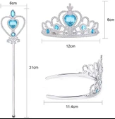 Karlar Ülkesi Elsa Mavi Kalpli Taç ve Mavi Asa Seti Çocuk Boy thumbnail 4