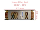 NOAS Süper Slim 12v 16.5A Şerit Led Trafosu 60w IP20 (12 Volt 16.5 Amper 15mt ye Kadar Kullanım İçin Uygundur) - 1