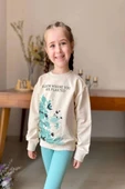 Çiçek Desenli Fitilli Taytlı Yeşil Renk Kız Çocuk Takım - 3
