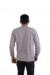 ESER - Bisiklet Yaka Sweatshirt - Cepli - Boyama Gri - 2