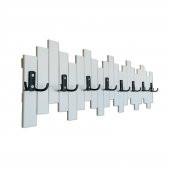 Beyaz Ahşap Duvar Ve Kapı Askısı Elbise Askılık Piyano Model 8 Askılı - 3