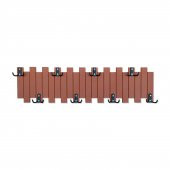 Kahverengi Ahşap Duvar Ve Kapı Askısı Elbise Askılık Çit Modeli 8 Askılı - 1