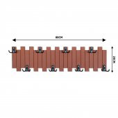 Kahverengi Ahşap Duvar Ve Kapı Askısı Elbise Askılık Çit Modeli 8 Askılı - 2