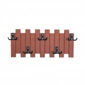 Kahverengi Ahşap Duvar Ve Kapı Askısı Elbise Askılık Çit Model 5 Askılı - 1