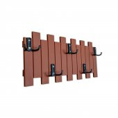 Kahverengi Ahşap Duvar Ve Kapı Askısı Elbise Askılık Çit Model 5 Askılı - 3