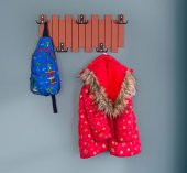 Kahverengi Ahşap Duvar Ve Kapı Askısı Elbise Askılık Çit Model 5 Askılı - 4