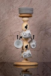 Dekoratif Masa ve Tezgah Üstü 6lı Fincan Askılığı Fincan Standı - 2