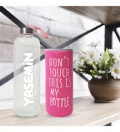 Kişiye Özel Renkli Kılıflı Cam Matara 1000 ml - 2