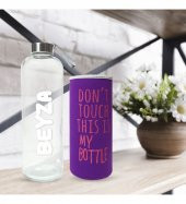 Kişiye Özel Renkli Kılıflı Cam Matara 1000 ml - 4