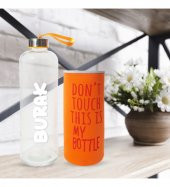 Kişiye Özel Renkli Kılıflı Cam Matara 1000 ml - 5