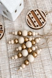 15 Adet Special Ahşap Gold  Dekoratif Ağaç Süsü - 2