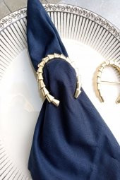 12 Adet Gold Metal Nal Peçete Yüzüğü thumbnail 1