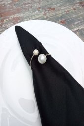 12 Adet Büyük İnci Gümüş Halkalı Peçete Yüzüğü thumbnail 2