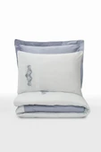 Nakışlı Çift Kişilik Saten Nev Takımı Bianna Gri thumbnail 4