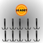 Uzun Noktalı Metal Askı Şık Portmanto Askılık Dolap Mobilya Askısı (vidalar Dahil)(10 ADET) thumbnail 2