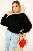 BİÇOMİ Yarasa Kol Salaş Bluz siyah T4273 thumbnail 1