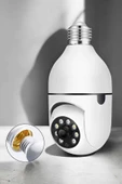 Wifi Kamera Duylu Ampul Görünümlü 360 Derece Dönebilen Ev Kamerası thumbnail 2