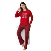 Arnetta AR3514S Anne Kız New Year Kışlık İkili Pijama Takım (Anne) - 1