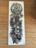 Kruru Kafa 1 Hafta Kalıcı Tam Kol Bacak Yapıştırma Geçici Dövme 46 CM - 1