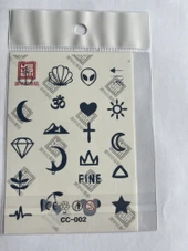 Parmak Dövmeleri Model2 11x8 cm Yarı Kalıcı Geçici Dövme Yapıştırma Dövme - 1