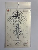 Çizgisel Pusula 18x11 cm  1 Aylık Yarı Kalıcı Yapıştırma Geçici Dövme - 1