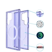 Samsung Galaxy Z Flip 6 Kılıf Magsafe Destekli ve Renkli Simli Sert Şeffaf TPU Silikon Kapak Royal Case/Allstar thumbnail 3