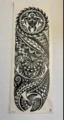 Maori Tribal 1 Hafta Kalıcı Tam Kol Bacak Yapıştırma Geçici Dövme 46 CM - 1