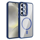 Samsung Galaxy S25 Kılıf Standlı ve Kamera Lens Hediyeli M-Safe Şarj Özellikli Etro Kapak thumbnail 1