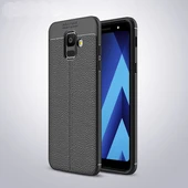 Samsung Galaxy A6 2018 Kılıf Deri Desenli ve Esnek Yapılı Sağlam Derry Silikon Kılıf thumbnail 1