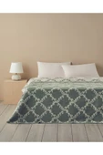English Home Ivy trellis Pamuklu Çift Kişilik Battaniye Yeşil - 2