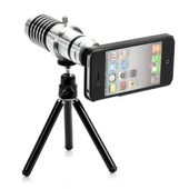 pilelistore Iphone 5 5S - Iphone 4 4S Için Alüminyum 14X Optik Zoom Yakından Görüntü Çekme Dürbün - 3