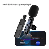 MagicVoice K8 Kablosuz TYPE-C Vlogger Yaka Mikrofonu (Android-GOPro-Osmo Action-Iphone-Ipad) - 3