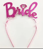 pilelistore Fuşya Renk Bekarlığa Veda İtalik Yazı Alyanslı Bride Taç - 1