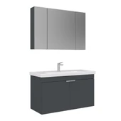 Orka Desna 100 cm Mat Antrasit Banyo Dolabı Takımı thumbnail 1