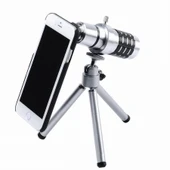 pilelistore Iphone 5 5S - Iphone 4 4S Için Alüminyum 14X Optik Zoom Yakından Görüntü Çekme Dürbün - 1