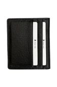 Siyah Hakiki Deri İkiye Katlanır Model Mıknatıslı İnce Kredi Kartlık - 3042-Siyah thumbnail 2