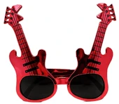 pilelistore Kırmızı Renk Rockn Roll Gitar Şekilli Parti Gözlüğü 15x15 cm - 1