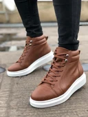 SLW202 Toronto Bağcıklı Cilt Erkek Spor Bot BT - Taba - 3