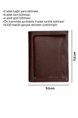 Kahverengi Hakiki Deri Çıkarılabilir Kartlıklı Dikey Model Spor Erkek Cüzdan - 3043-Kahve thumbnail 5