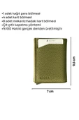 Haki Otomatik Mekanizmalı Üçe Katlamalı Hakiki Deri Kredi Kartlık - 3007-Haki thumbnail 5