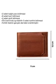 Taba Hakiki Deri Çıkarılabilir Kartlıklı Yatay Klasik Erkek Cüzdan - 3003-Taba thumbnail 5